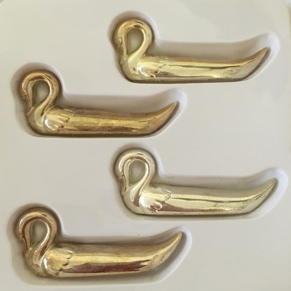 Vintage style Silver Plated Swan Knife Rest -  2 sets of 4 ❤️❤️❤️🌟 - Picture 5 of 10